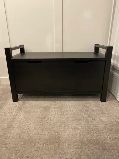 L 36” W 18” H 20” IKEA Blanket Box Color: Black Brown