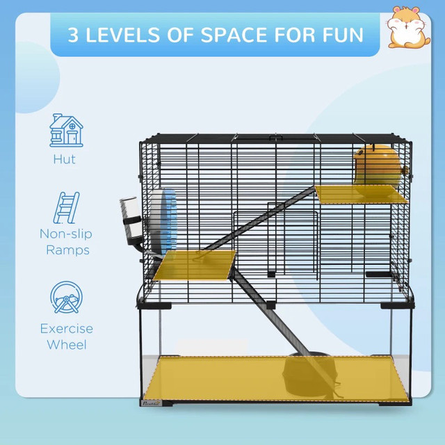 Hamster Cage, Gerbil Cage with Glass Basin for Small Hamsters, B dans Accessoires  à Région de Markham/York - Image 3