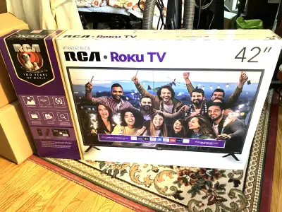 Get ready to bring home entertainment to life with this 42-inch RCA Roku TV is NEW still box, ready...