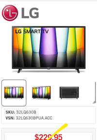 NEW (2022) LG 32" 720p LED HD SMART TV w/WALL MOUNT $159.99