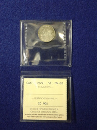 1929 .05 Cents  I.C.C.S.  MS-62