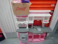Girls Kitchen Pink Playset With Accessories 