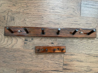 Hand stained pine coat and key hooks