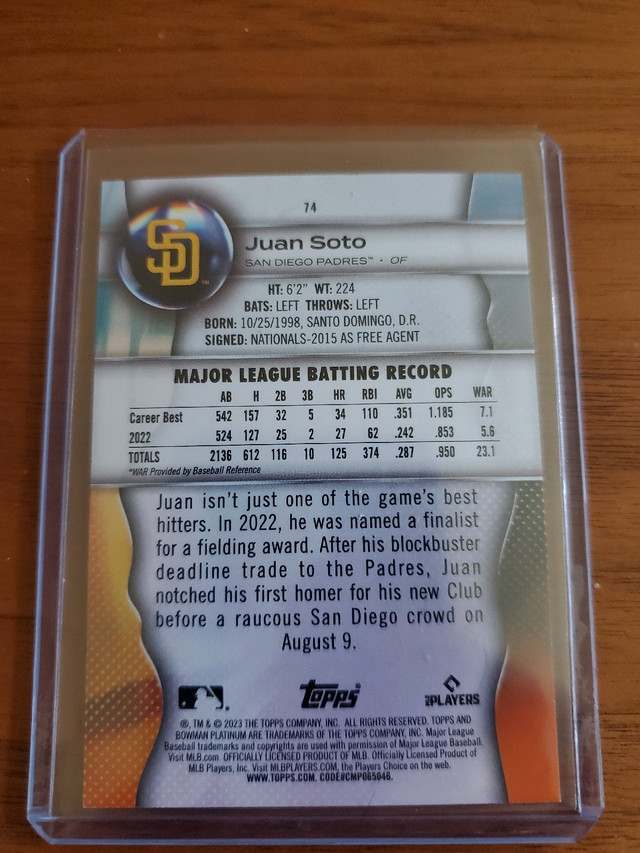 Juan Soto Green Icy Foil /299 in Arts & Collectibles in Dartmouth - Image 2