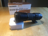 Lentille Tamron 200-500mm f5-6.3 pour Canon EF  + accessoires.