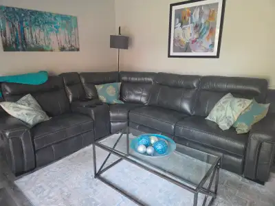 Grey Leather Sectional Sofa, View more