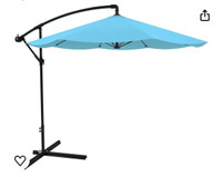Pure Garden Offset Aluminum Hanging Patio Umbrella, 10-Feet, Blu