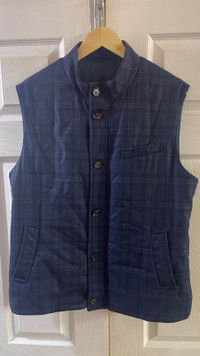 Eleventy Platinum Collection Blue Plaid Vest Large/XLarge