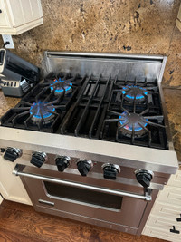 Viking Professional Gas Range Stainless Steel Stove Oven Cook HD