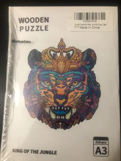NEW Sealed Batustou King of the Jungle Wooden Puzzle (216 Pieces, View more