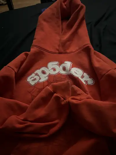 orange rhinestone sp5der hoodie , View more
