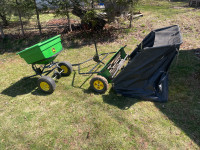 Seeder and lawn sweeper 