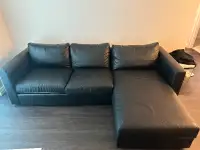 All black used couch in good condition!