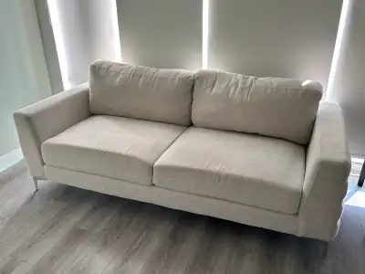 White fabric sofa, View more