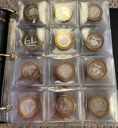 I took many year to collect these Limited Edition silver tokens were won from slot machines. Some ca...