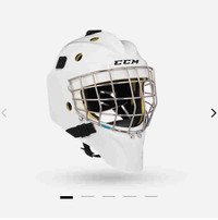 White CCM goalie helmet senior 
