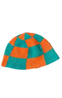 Handmade Bucket Hat (Orange + Green)