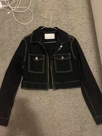 cropped denim jacket, View more