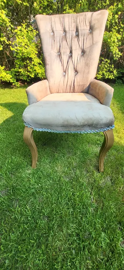 Chaise velours beige bonne condition