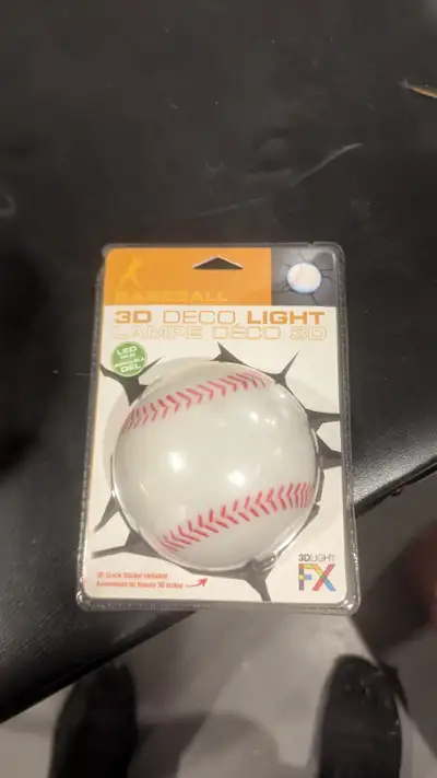 DFX Deco Baseball Night Light, with Crack Wall Sticker. Gerald Crescent Stoney Creek Mountain E-tran...