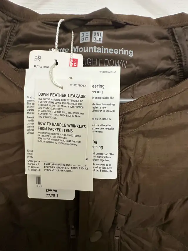 Uniqlo x White Mountaineering Down  Jacket (Mens:X-Large)  in Men's in City of Toronto - Image 3