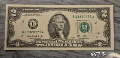 2 dollars 2013 U.S. NewYork billet incirculé. Unc. banknote, View more
