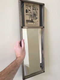 Vintage Metal Mirror with Comic