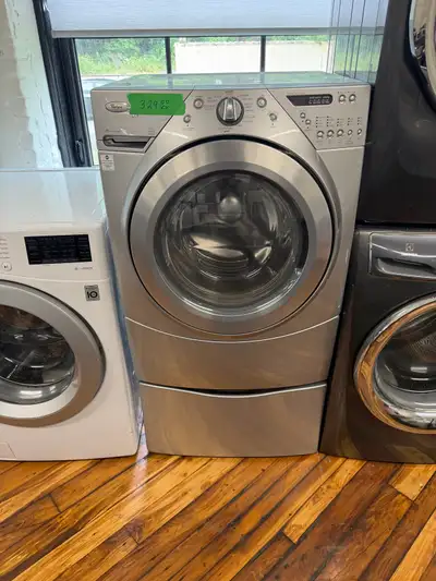  Whirlpool duet grey washer on pedestal, View more