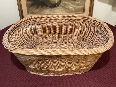 Antique 1930’s Large Wicker Basket, View more