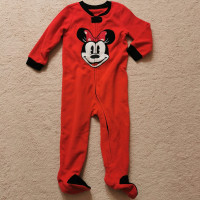 Disney Minnie mouse red  fleece pyjama overall one piece