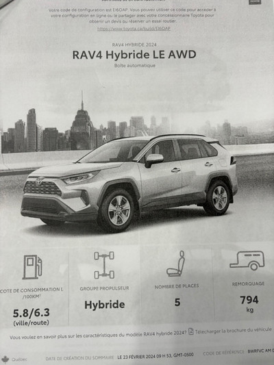 Toyota Rav 4 Hybride le AWD