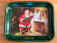 Enjoy Coca Cola Metal Santa Tray, Dear Santa Please Pause