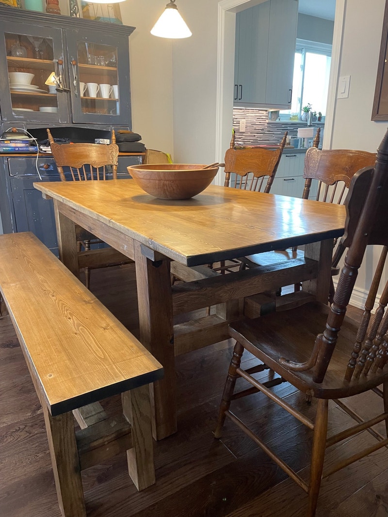 Dining table with matching bench 72 by 36 Dining Tables & Sets City