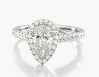 1.35 carat f color vvs2 pear shaped engagement ring 
