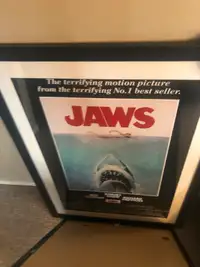 Framed Jaws movie advertisement
