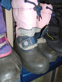 Child’s Size 1 black/pink Kid’s Winter Boots $15. and other boot