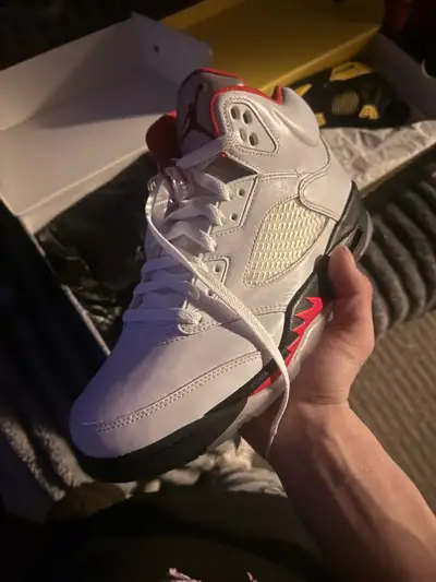 jordan 5 (Fire Red) “Silver Tongue”, View more