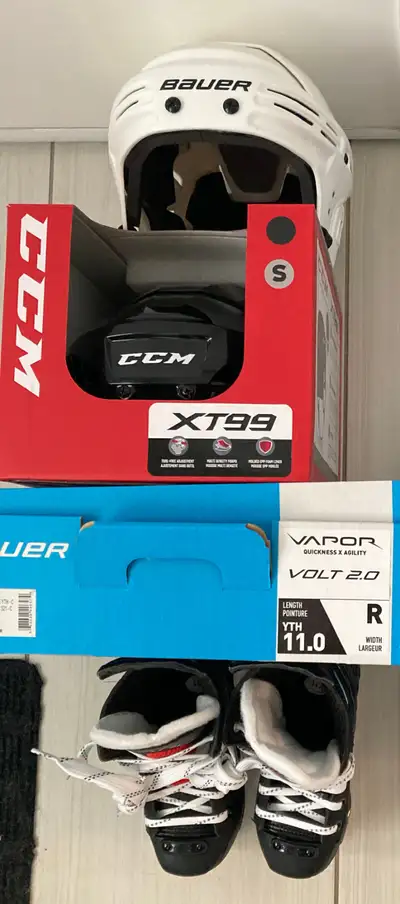 Kids skates and helmet - size 11, View more