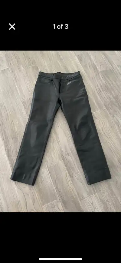 Men’s motorcycle leather pants for sale. Only wore a few times. Size 30”. $75 or best reasonable off...