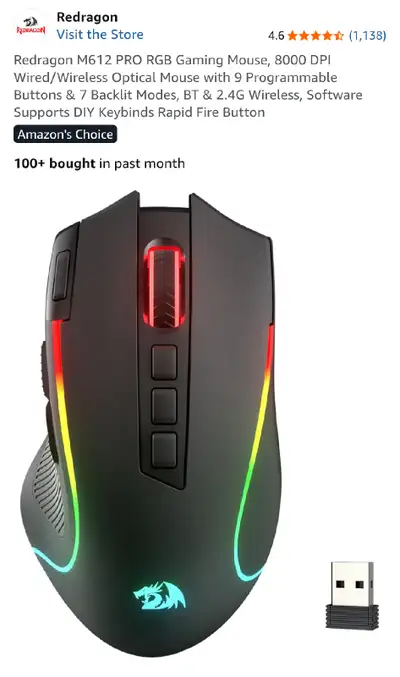 Redragon M612 Predator Pro Gaming Mouse, View more