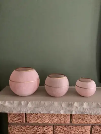 Set of Three Frosted Decorative Bowls, View more