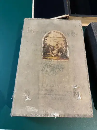 set of 3 antique look book storage boxes, View more