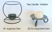 2 Tea Candle Holders, Black, excellent condition, $5 each