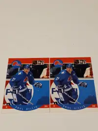 Hockey Cards Paul Gillis Pro Set Error Card Red Blobs,Blue Lot 2