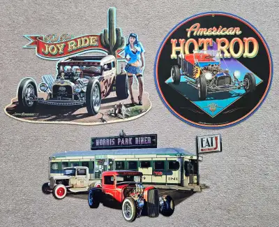 CAR SIGNS Hot Rod/Rat Rod metal signs. Great decor for the garage, office, shop, mancave.........All...