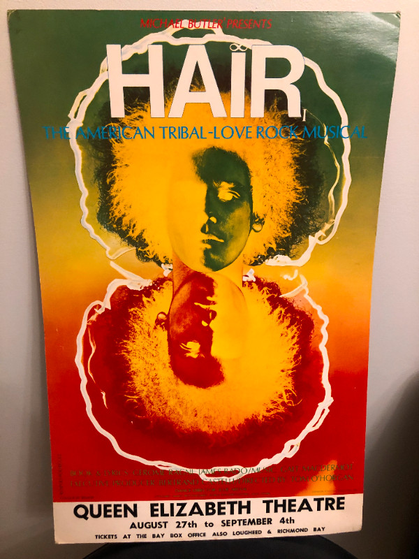 HAIR The Tribal Love Rock Musical 1968 Queen Elizabeth Theatre W dans Art et objets de collection  à Ville de Vancouver