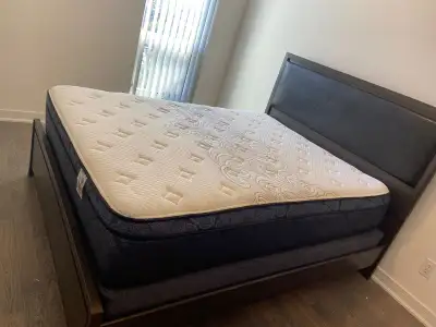 Queen size Bed Frame, Leather Headboard, View more
