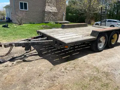 Farm trailer pulled it out of my field does tow down the road alright could use new tires and rims 8...