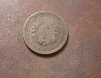 1901 American US nickel 5 cent coin