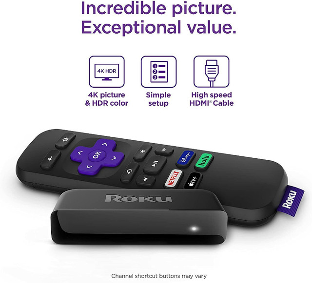 Roku Premiere HD/4K/HDR Streaming Media Player, Premium HDMI
